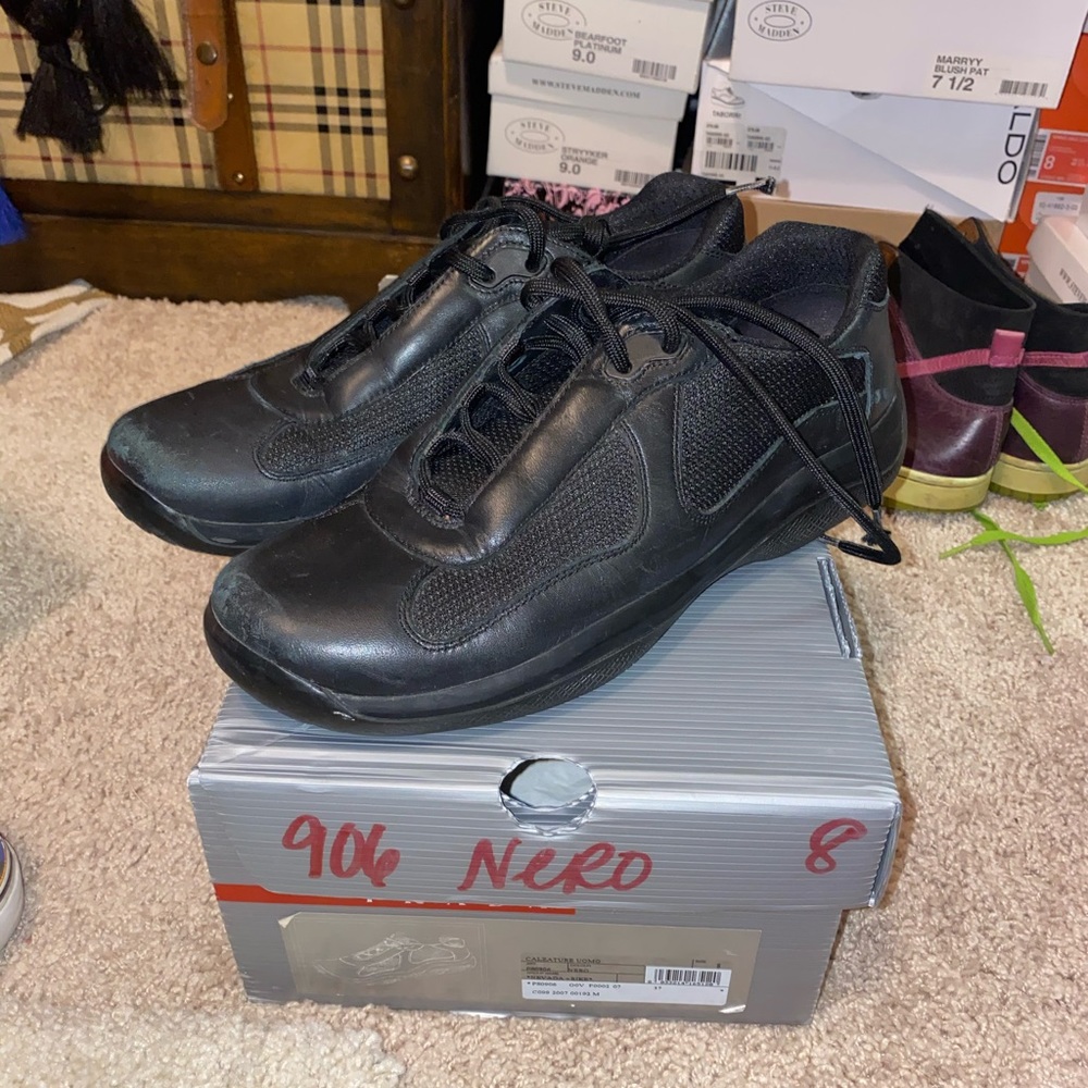 Prada Calzature Uomo black sneaker sz 8